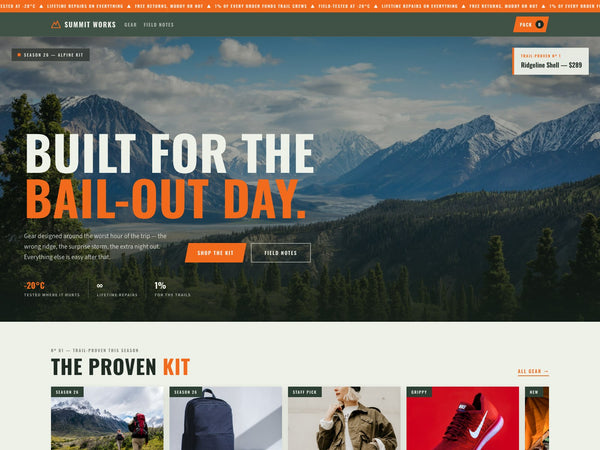 Summit Shopify theme — home page
