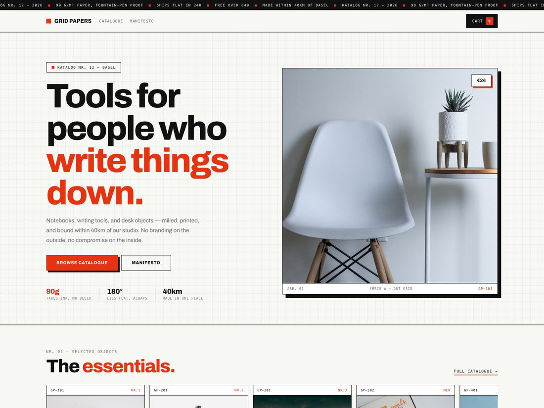 Grid Shopify theme — home page