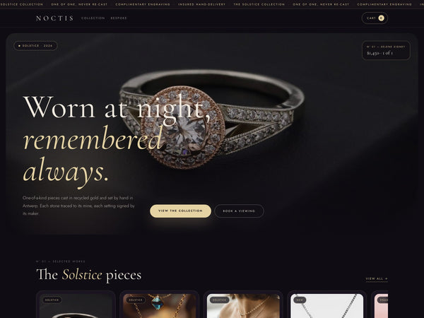 Noctis Shopify theme — home page